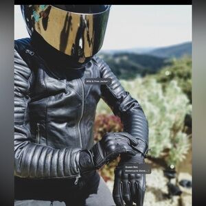 Black Arrow Moto “Wild and Free” black leather motorcycle jacket Small S SM